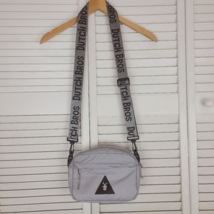 Dutch Bros Gray Reflective Satchel Side Bag